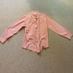Brooks Brothers Men Size M Slim Fit Orange Dress Shirt